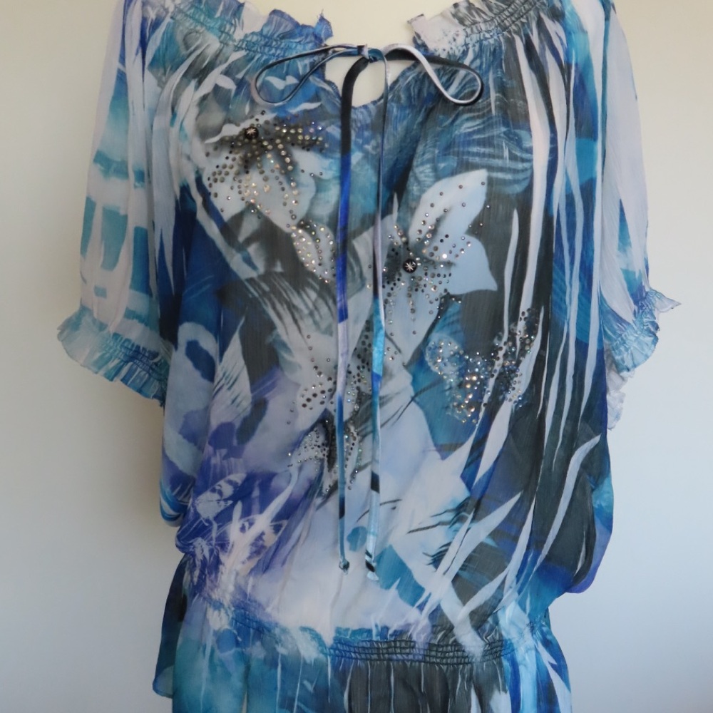 Y2K Flowy Top with Beaded Detail